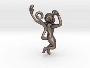 3D-Monkeys 182 in Polished Bronzed Silver Steel