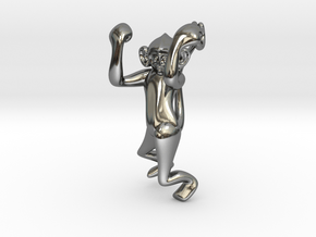 3D-Monkeys 184 in Fine Detail Polished Silver