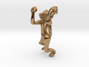 3D-Monkeys 184 in Polished Brass