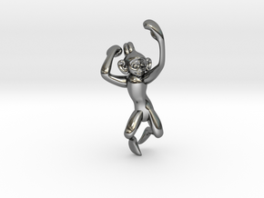 3D-Monkeys 185 in Fine Detail Polished Silver