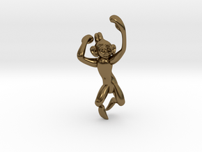 3D-Monkeys 185 in Polished Bronze
