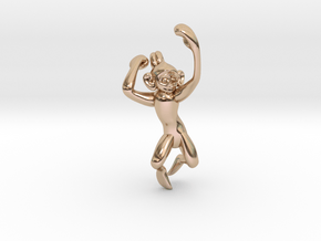 3D-Monkeys 185 in 14k Rose Gold Plated Brass