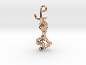 3D-Monkeys 189 in 14k Rose Gold Plated Brass