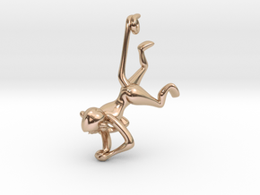3D-Monkeys 191 in 14k Rose Gold Plated Brass