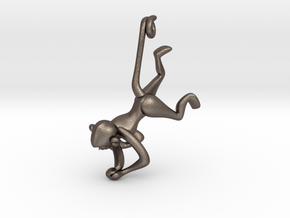 3D-Monkeys 191 in Polished Bronzed Silver Steel