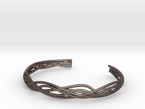 Branch Cuff in Polished Bronzed Silver Steel
