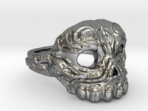 Dr.K Skull Ring Size 11 in Fine Detail Polished Silver