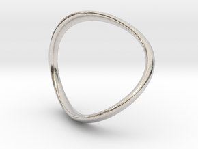 Ring Wave light   t 8   18mm in Rhodium Plated Brass