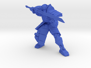 Robot Skeleton Samurai 02 in Blue Processed Versatile Plastic