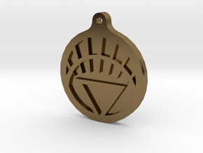 White Lantern Key Chain in Polished Bronze