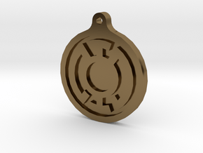 Blue Lantern Key Chain in Polished Bronze