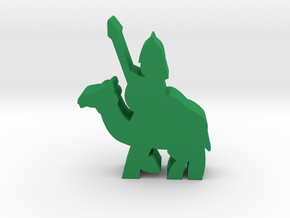 Game Piece, Saracen Spearman On Camel in Green Processed Versatile Plastic