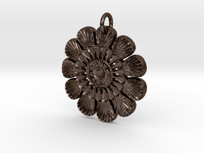 Shells Mandala Pendant in Polished Bronze Steel