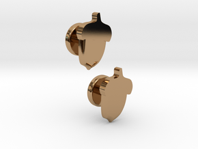 Acorn Cufflinks in Polished Brass