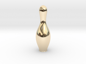 1 Inch Tall Bowling Pin in 14k Gold Plated Brass