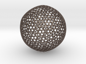 Icosahedron Sphere in Polished Bronzed Silver Steel