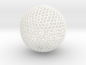 Icosahedron Sphere in White Processed Versatile Plastic