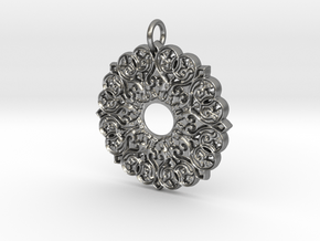 Moorish Mandala Pendant in Natural Silver