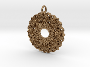 Moorish Mandala Pendant in Natural Brass