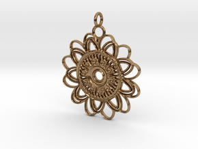 Petal Mandala Pendant in Natural Brass