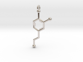 Dopamine Pendant in Rhodium Plated Brass