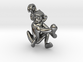3D-Monkeys 194 in Fine Detail Polished Silver
