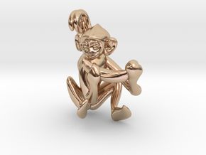 3D-Monkeys 194 in 14k Rose Gold Plated Brass