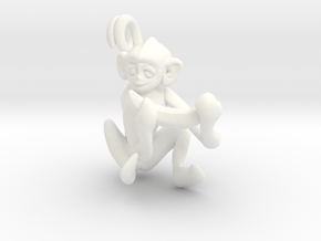 3D-Monkeys 194 in White Processed Versatile Plastic