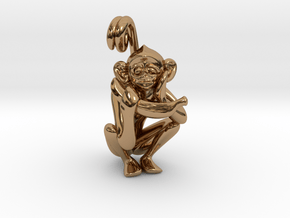 3D-Monkeys 195 in Polished Brass