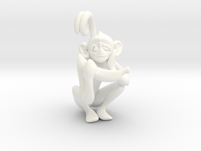 3D-Monkeys 195 in White Processed Versatile Plastic