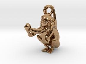 3D-Monkeys 196 in Polished Brass