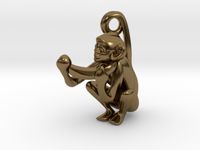 3D-Monkeys 196 in Polished Bronze