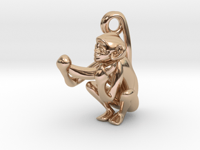 3D-Monkeys 196 in 14k Rose Gold Plated Brass