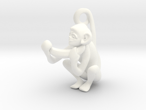 3D-Monkeys 196 in White Processed Versatile Plastic