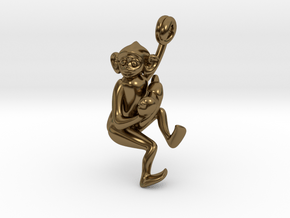 3D-Monkeys 197 in Polished Bronze