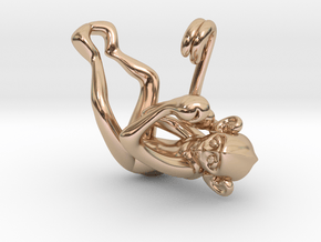 3D-Monkeys 198 in 14k Rose Gold Plated Brass