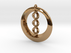 Double Helix Pendant in Polished Brass