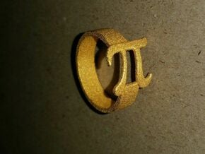 PI Ring Size8 in Polished Gold Steel