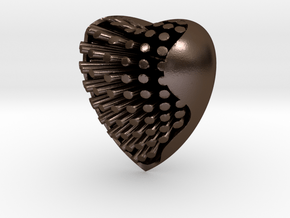 Heart in Polished Bronze Steel