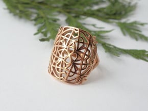 Medieval Lace Ring - Size 8.5 in 14k Rose Gold Plated Brass