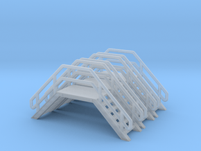 N Scale 3x Crossover Stairs #2 in Smooth Fine Detail Plastic