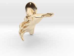 Child size hand in 14k Gold Plated Brass