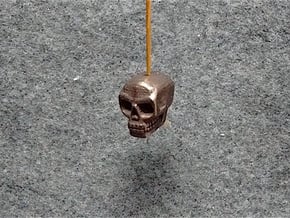 Skull bead (Top threading) in Polished Bronze Steel
