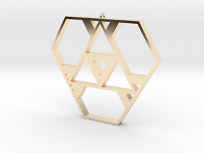Polygonal Pendant #1 in 14k Gold Plated Brass