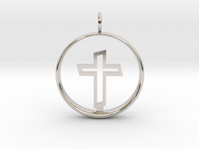 Cross Pendant 2 - (Medium) in Platinum
