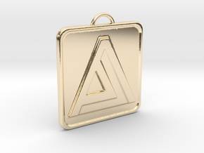 "A" Letter Initial Pendant in 14k Gold Plated Brass