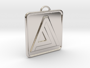"A" Letter Initial Pendant in Rhodium Plated Brass