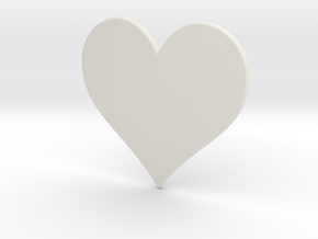 Heart in White Natural Versatile Plastic