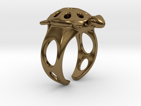 Turtle Ring  in Polished Bronze