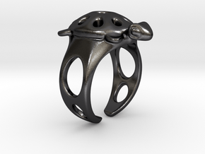 Turtle Ring  in Polished and Bronzed Black Steel
